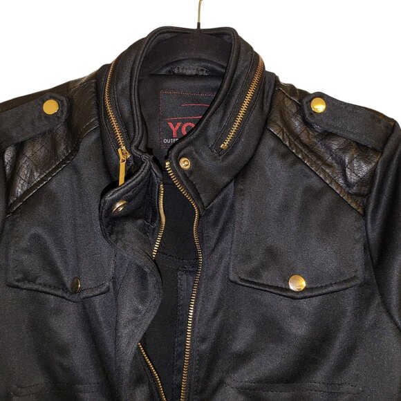 YOKI | Black Anorak Zipper Trim 100% Polyester Rain Coat XL - Picture 4 of 14